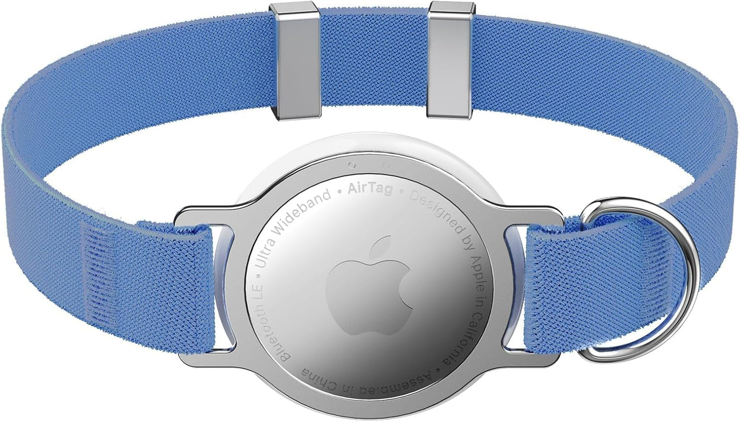 Airtag Cat Collar, Ultra Elastic Cat Tracker Collar, Airtag Holder Compatible with Apple Air Tag, [Lightweight & Scratch Resistant] Adjustable Stepless GPS Pet Collar for Cats Kittens, Orange