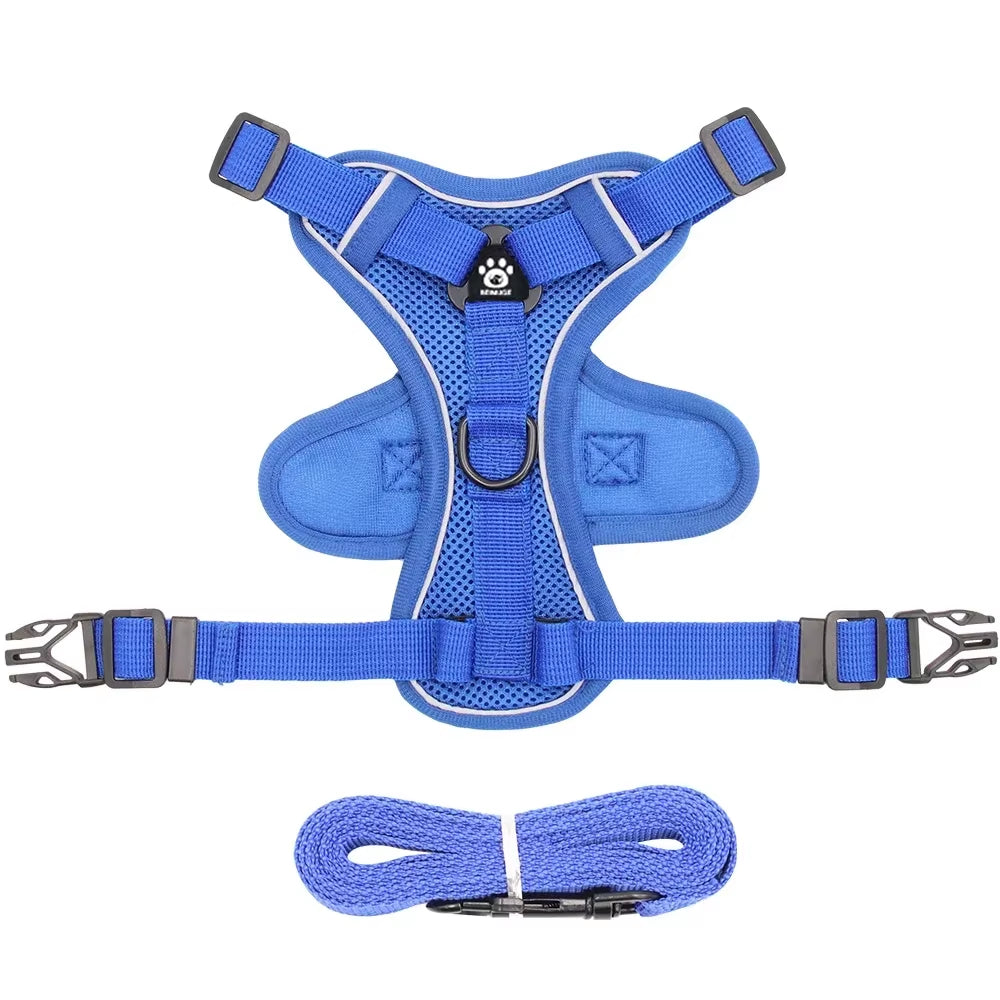 Cat Harness and Leash Set Escape Proof, Breathable Reflective Adjustable Kitten Chest Strap Pet Supplies for Outdoor Walking