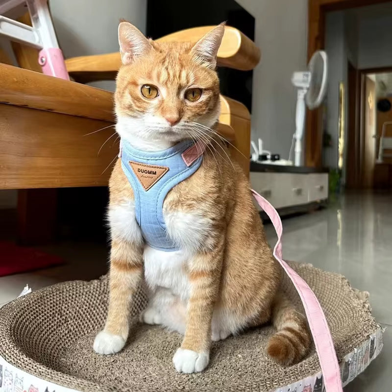 Cozy Soft Cat Harness and Leash for Walking Adjustable Pet Harnesses for Cats Gotas Katten Kleding Kitten Mascotas Accessories
