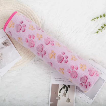 Soft Fluffy High Quality Pet Blanket Flannel Dog Sleep Blanket Paw Print Pattern Hamster Mat Warm Comfortable Cat Dog Blankets