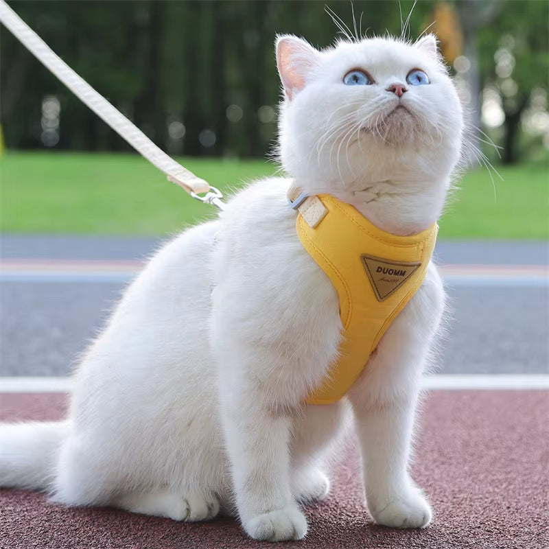 Cozy Soft Cat Harness and Leash for Walking Adjustable Pet Harnesses for Cats Gotas Katten Kleding Kitten Mascotas Accessories
