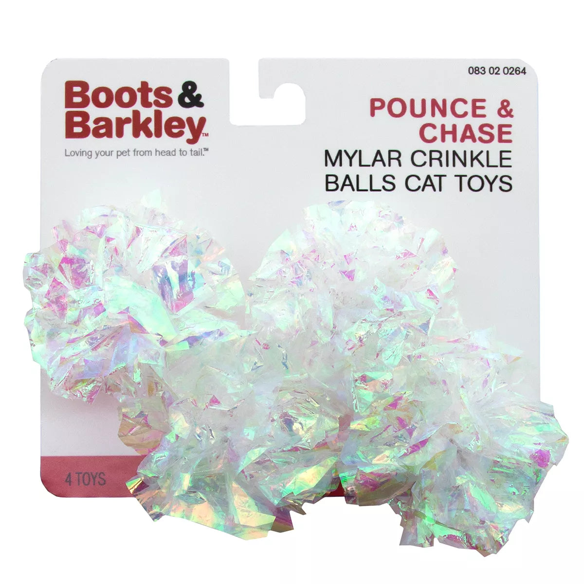 Pounce & Chase Mylar Crinkle Balls Cat Toys - 4Pk - Boots & Barkley™