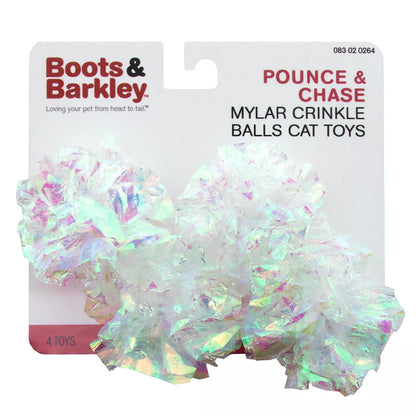 Pounce & Chase Mylar Crinkle Balls Cat Toys - 4Pk - Boots & Barkley™