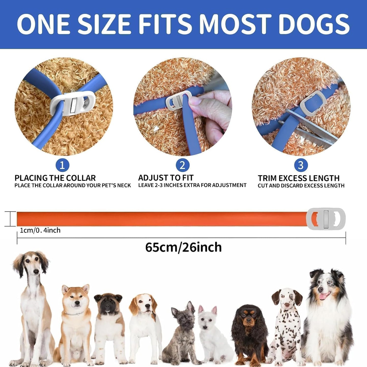 Ultimate Dog Flea and Tick Prevention Collar - 4 Pack, Waterproof & Adjustable for Dogs and Puppies, 32-Month Protection in Blue & Orange