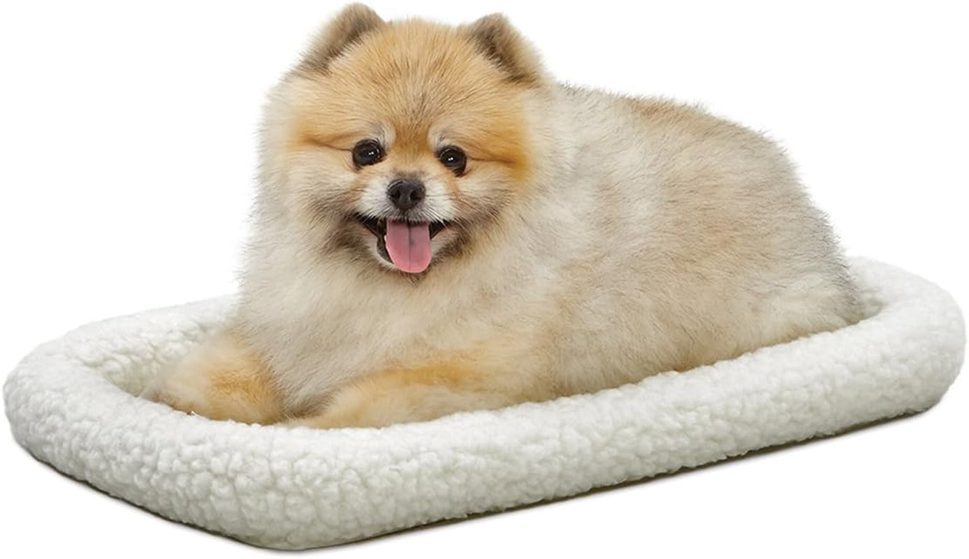 Cozy Gray Faux Fur Bolster Dog Bed - Ultra-Soft, Machine Washable, Perfect for XXS Dogs and Cats in 18-Inch Crates and Carriers