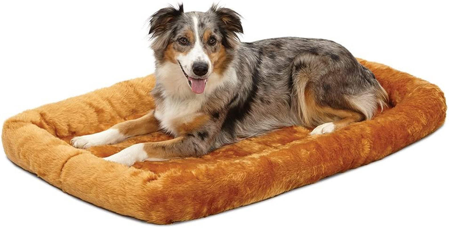 Cozy Gray Faux Fur Bolster Dog Bed - Ultra-Soft, Machine Washable, Perfect for XXS Dogs and Cats in 18-Inch Crates and Carriers