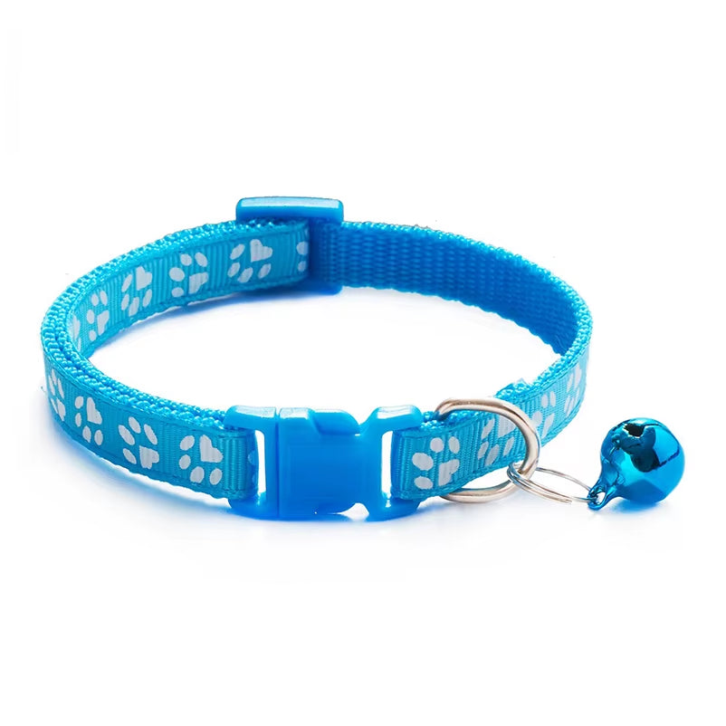Hot Pet Cat Bell Collar Dog Print Cat Collar Multi-Color Optional Necklace Ring Cat Rope Collar Pet Supplies
