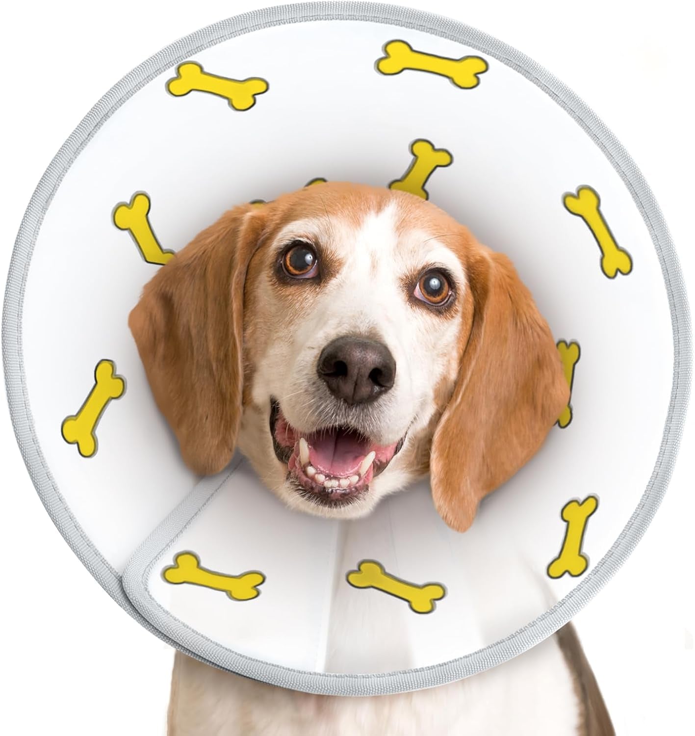 Dog Cone Collar Adjustable after Surgery, Comfortable Pet Recovery Collar & Cone for Large Medium Small Dogs, Elizabethan Dog Neck Collar Plastic Practical （L）