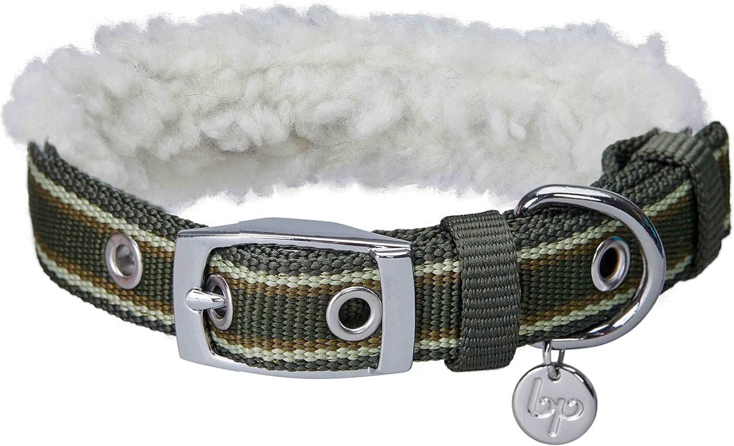 Soft & Comfy Scottish Argyle Padded Dog Collar - Pink, 13-16.5" Neck for Medium Pets, Adjustable Dog Collars for Small Dogs, Puppy Collar, Small Dog Collar, Sherpa Fleece, Metal Buckle