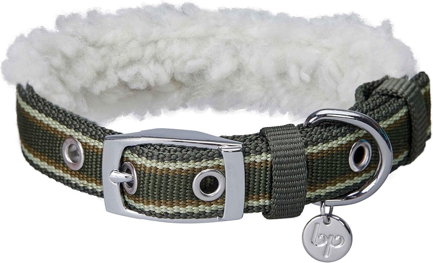 Soft & Comfy Scottish Argyle Padded Dog Collar - Pink, 13-16.5" Neck for Medium Pets, Adjustable Dog Collars for Small Dogs, Puppy Collar, Small Dog Collar, Sherpa Fleece, Metal Buckle