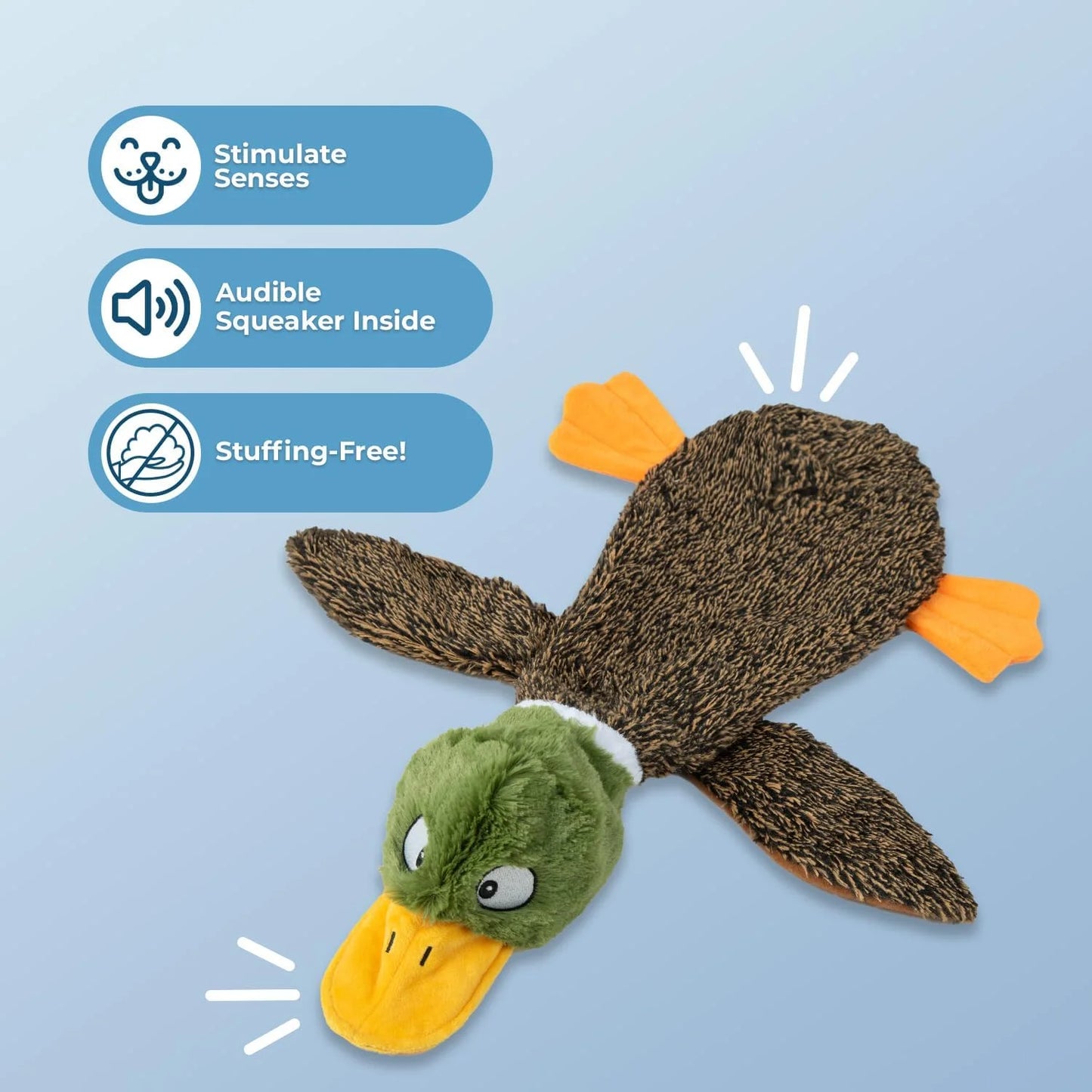 2-In-1 Fun Skin Stuffless Dog Squeaky Toy Pig & Wild Duck, Small