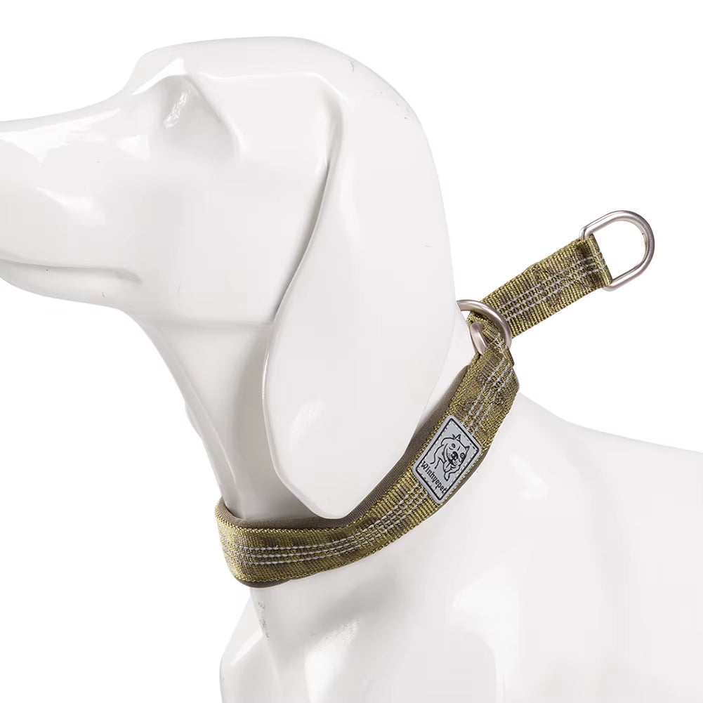 P Chain Pet Reflective Collar Nylon Best Neoprene Padded Half Choke Training Lightweight Washable Sports YC1852