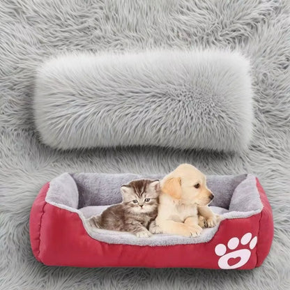 Large Pet House Dog Bed Cat Mat Long Plush Deep Sleeping Warm Soft Small Dog Cushion Calm Beds for Puppy Chihuahua