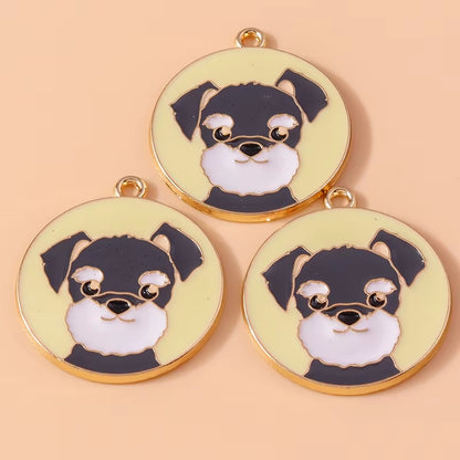 10Pcs Cute Enamel Animal Charms Husky Corgi Bulldog Puppy Dog Pendant for Bracelet Necklace Handmade Jewelry Findings