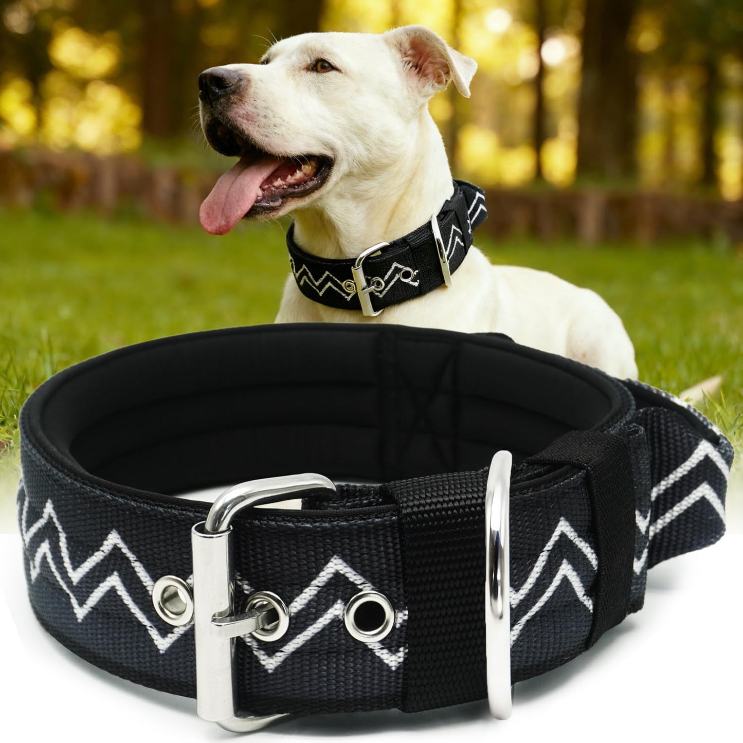 Neckshield Control Dog Collar for Large Dogs-2 Inches Wide with Pressure-Relief Padding, Professional Protection for Large & Giant Breeds, Jungle Night L