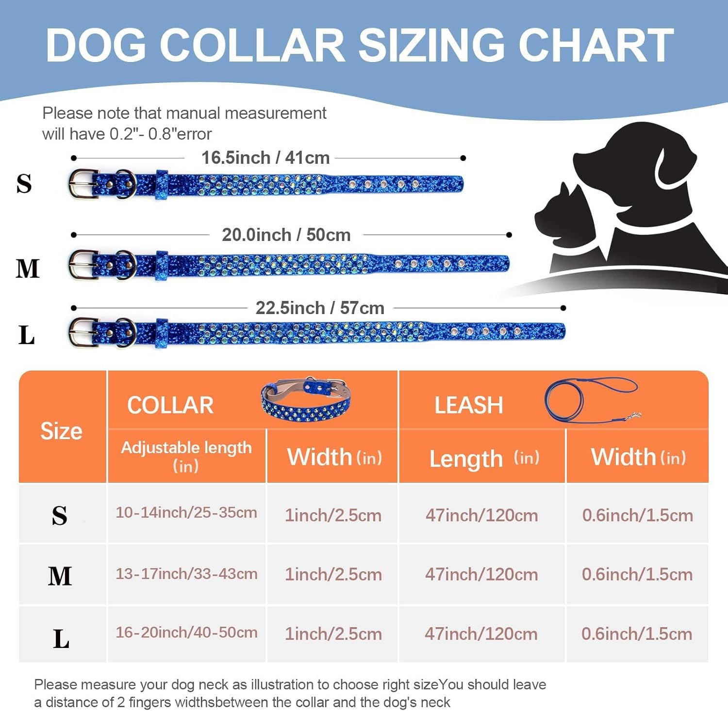 Rhinestone Dog Collar, Bling Diamond Pet Collars with Leash Adjustable, Dazzling Sparkly Crystal Studded Microfiber Leather Spiked Puppy Collar Cute for Small and Medium Large Girl Dogs Cats
