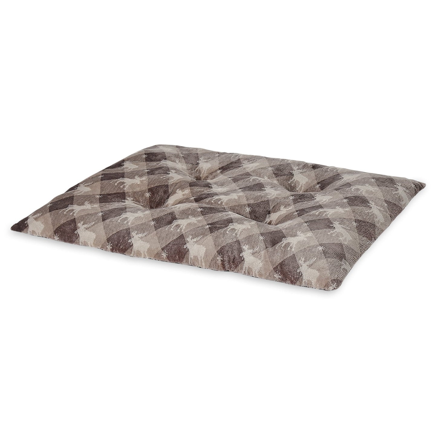 Medium Pillow Dog Bed, Brown Chic Cabin Moose, 27" X 36"