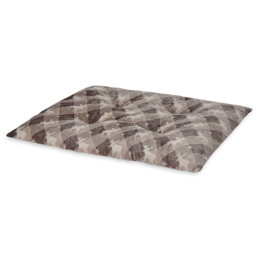 Medium Pillow Dog Bed, Brown Chic Cabin Moose, 27" X 36"