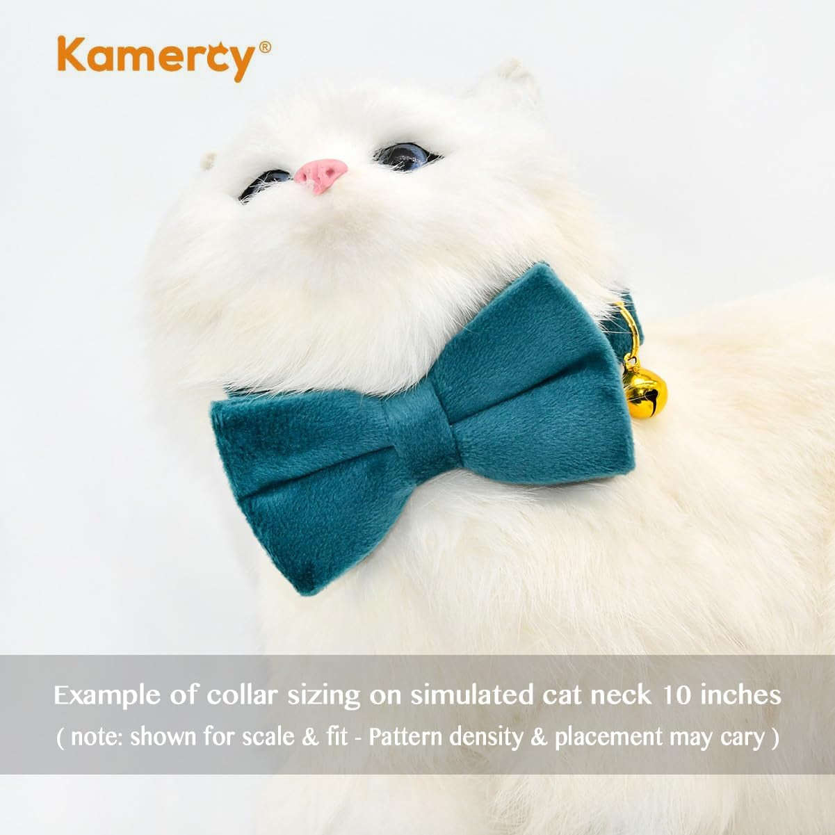 Cat Collars with Bowtie, Turquoise Velvet Cat Collar, Safety Breakaway Cat Collar
