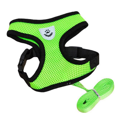 Adjustable Mesh Cute Small Cat Leash Breathable Summer Vest Cat Harness Leash Set Reflective for Small Dog Harness Leash