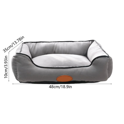 Dog Bed for Large Medium Small Dogs, Rectangle Washable Sleeping Puppy Bed, Soft Calming Cat Beds for Indoor Cats, Orthopedic Pet Sofa Bed, Anti-Slip Bottom