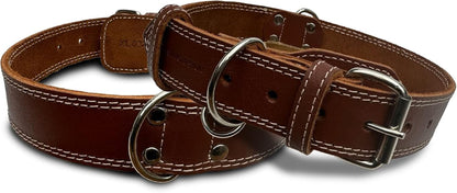 Leather Dog Collar with Reinforced Hardware, Heavy Duty Dog Collars for All Breeds, Made of Top Grain Genuine Leather That Is Soft & Durable (Black, MD)