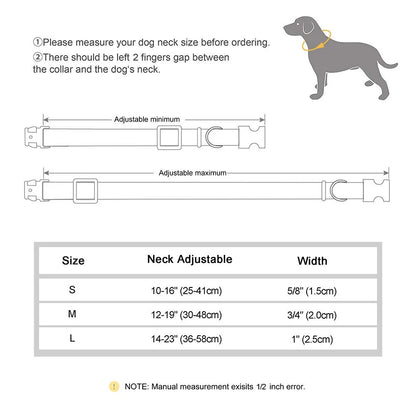 Floral Nylon Dog Collars with Quick Fit Buckle Adjustable for Girl Small Medium Large Dogs