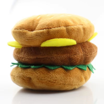 1PC Dog Chew Toy Separate Combination Food Toy with Sound Hamburger Chicken Leg French Fries Pet Toy