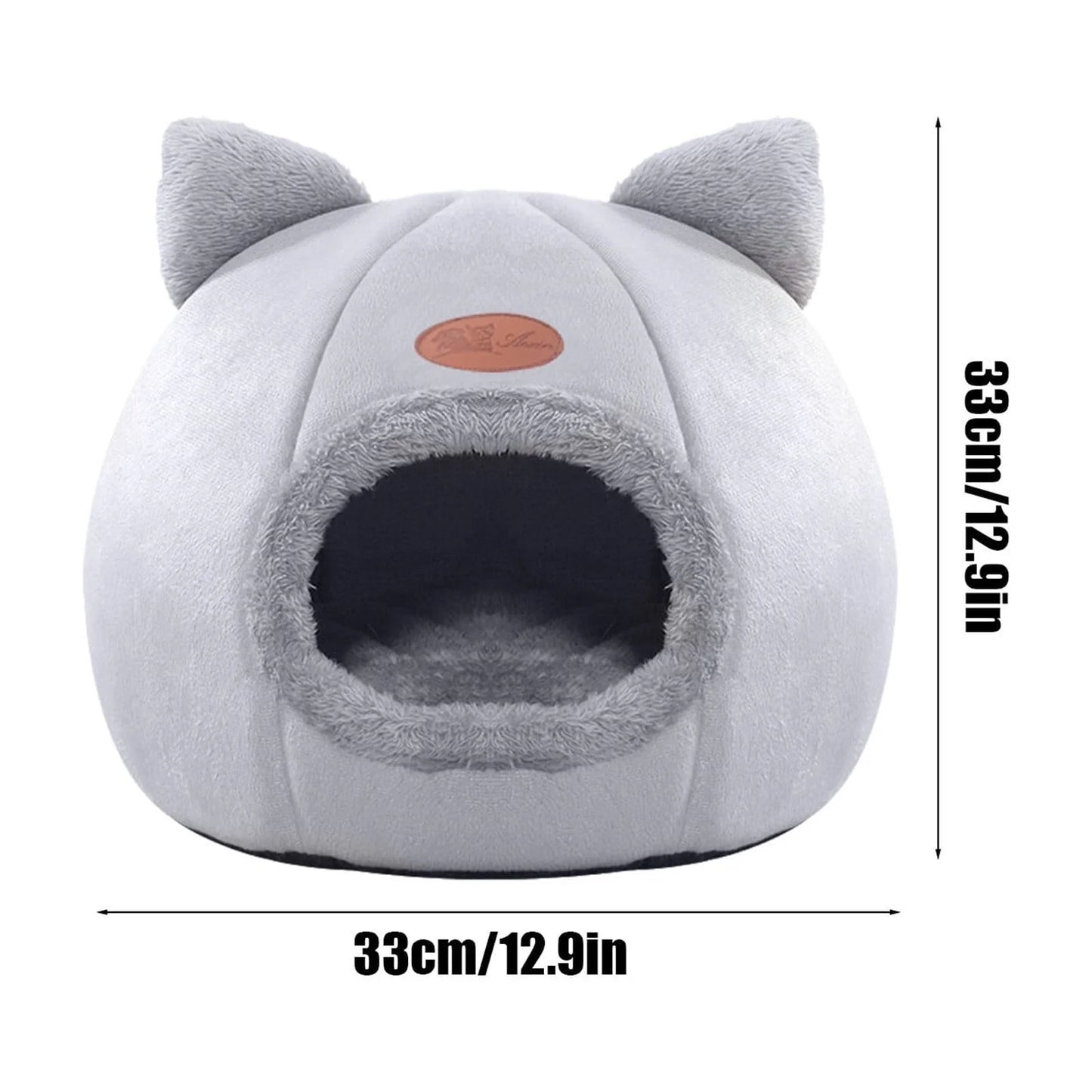 Warm Pet Cave Indoor Cat House Soft Cat Tent Bed Cute Cat Cubby Cozy Dog House Bed Pet Supplies Black of Friday