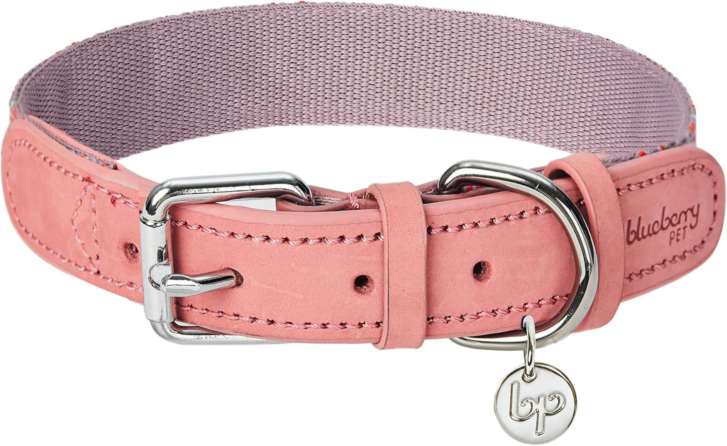 Soft & Comfy Leather Dog Collar - Adjustable Dog Collars for Small Dogs, Genuine Leather Collar for Dogs, Classic Striped Leather Dog Collars, Small, Neck 12"-15"