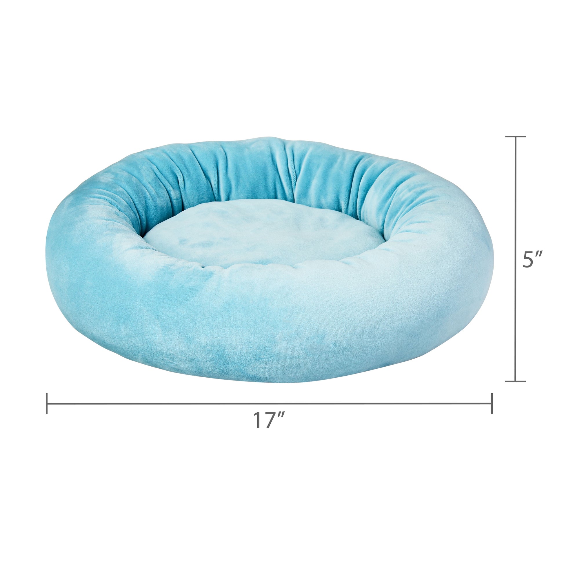 Bed for Dogs & Cats, Squish Cuddle Bed, Washable, Light Blue, 17"