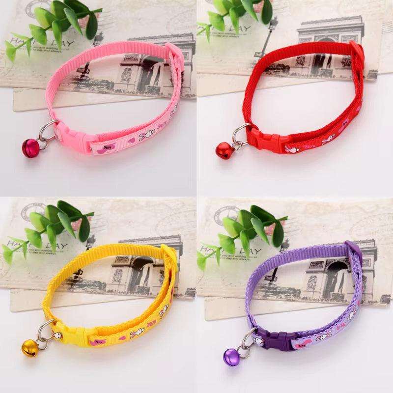 Pet Cat Dog Collar Easter Bunny Rabbit Cat Collar Buckle Necklace with Bell Collar for Cat Dog Pet Supplies Cat Accessories