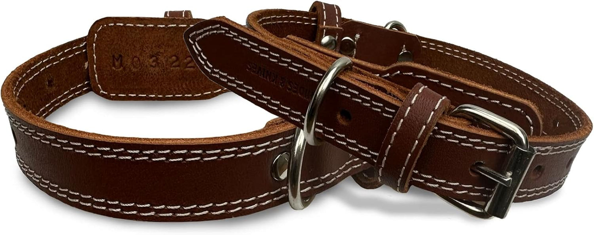 Leather Dog Collar with Reinforced Hardware, Heavy Duty Dog Collars for All Breeds, Made of Top Grain Genuine Leather That Is Soft & Durable (Black, MD)