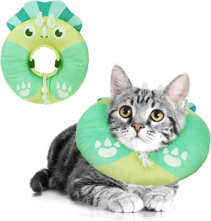 Cat Cone Collars Soft, Cat Recovery E Collars after Surgery to Stop Licking, Adjustable Elizabeth Circle Collar Cute Pet Donut Pillow for Cats Kitten Small Dogs, Cute Shark S