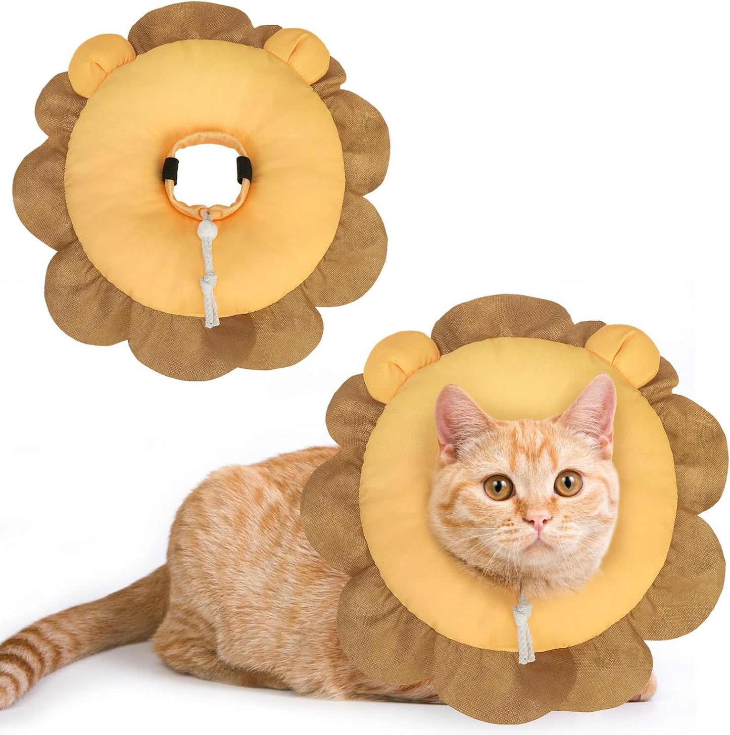 Cat Cone Collars Soft, Cat Recovery E Collars after Surgery to Stop Licking, Adjustable Elizabeth Circle Collar Cute Pet Donut Pillow for Cats Kitten Small Dogs, Cute Shark S