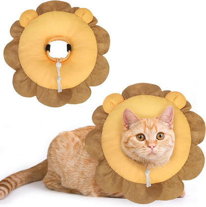 Cat Cone Collars Soft, Cat Recovery E Collars after Surgery to Stop Licking, Adjustable Elizabeth Circle Collar Cute Pet Donut Pillow for Cats Kitten Small Dogs, Cute Shark S
