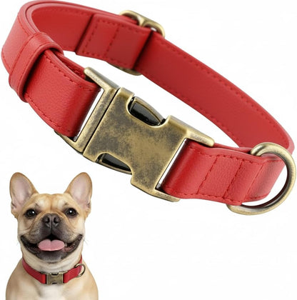 Dog Collars for Medium Dogs Silicone Leather Dog Collars Soft Flexible Waterproof Odor-Proof Durable Thick Classic Adjustable Pet Puppy Collar (Green, Medium (12.5-20" Neck))
