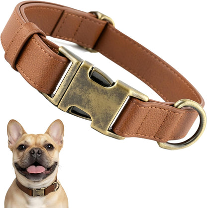 Dog Collars for Medium Dogs Silicone Leather Dog Collars Soft Flexible Waterproof Odor-Proof Durable Thick Classic Adjustable Pet Puppy Collar (Green, Medium (12.5-20" Neck))