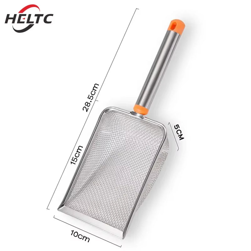 1Pcs Stainless Steel Fine Mesh Cat Litter Scoop Easy to Clean Non-Stick Shovel for Reptiles Sand Efficient Durable Litter Scoop