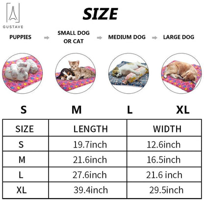 Dog Pet Sleep Mat Soft Warm Reversible Fleece Crate Bed Mat Kennel Pad Cage Cushion for Large Small Medium Dog Cat "Blue, S"