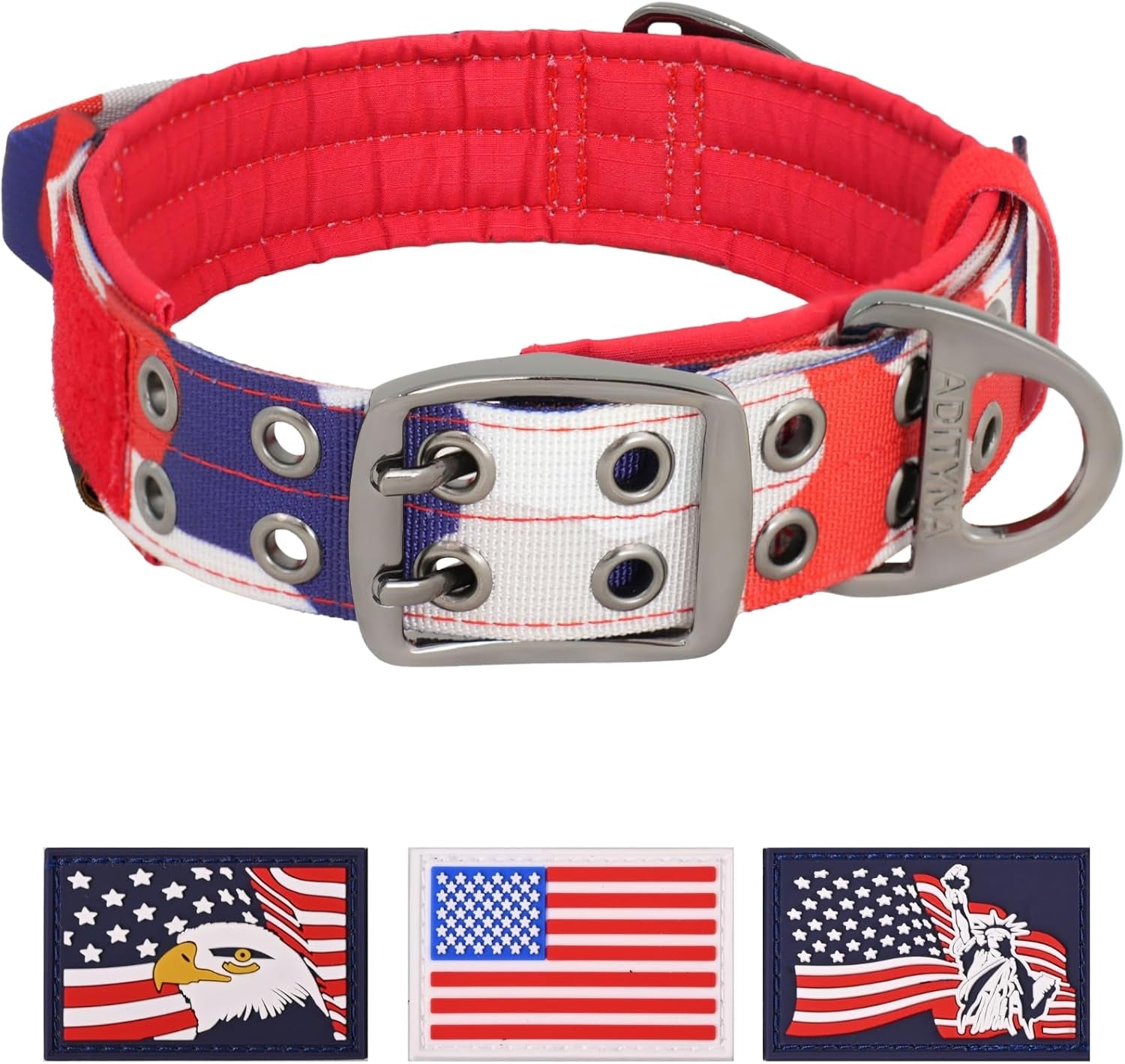 Heavy Duty Dog Collar for Large Dogs - Reflective Collar with Handle for Training, and Walking - Wide, Thick, Tactical, Soft Neoprene Padded