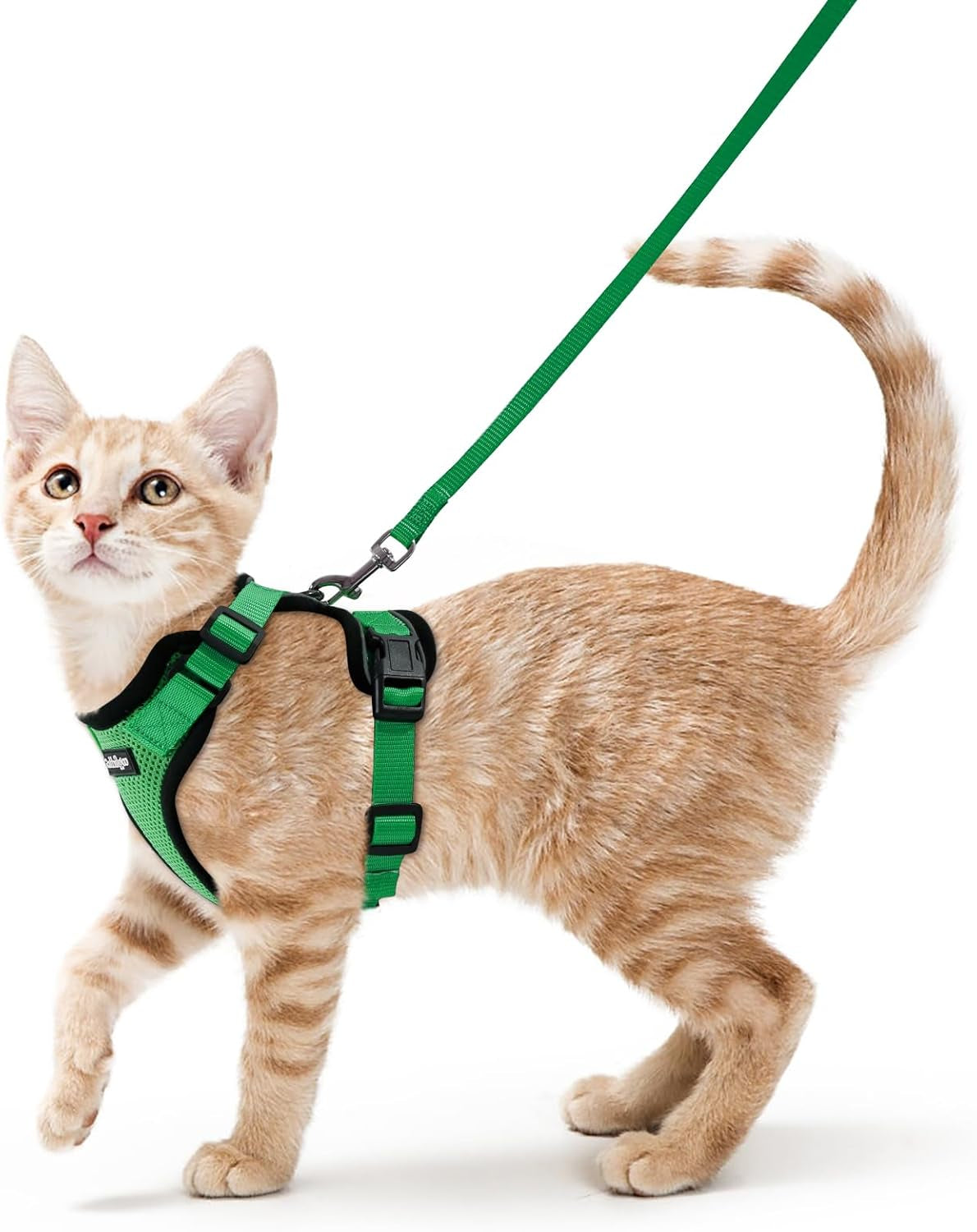 Cat Harness and Leash for Walking, Escape Proof Soft Adjustable Vest Harnesses for Cats, Easy Control Breathable Reflective Strips Jacket, Black, XS