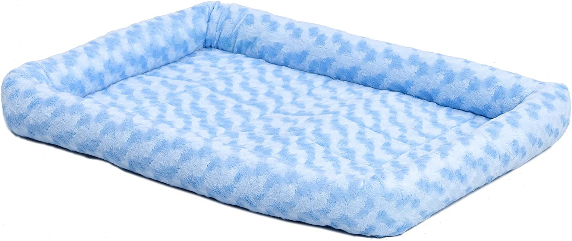 Cozy Gray Faux Fur Bolster Dog Bed - Ultra-Soft, Machine Washable, Perfect for XXS Dogs and Cats in 18-Inch Crates and Carriers