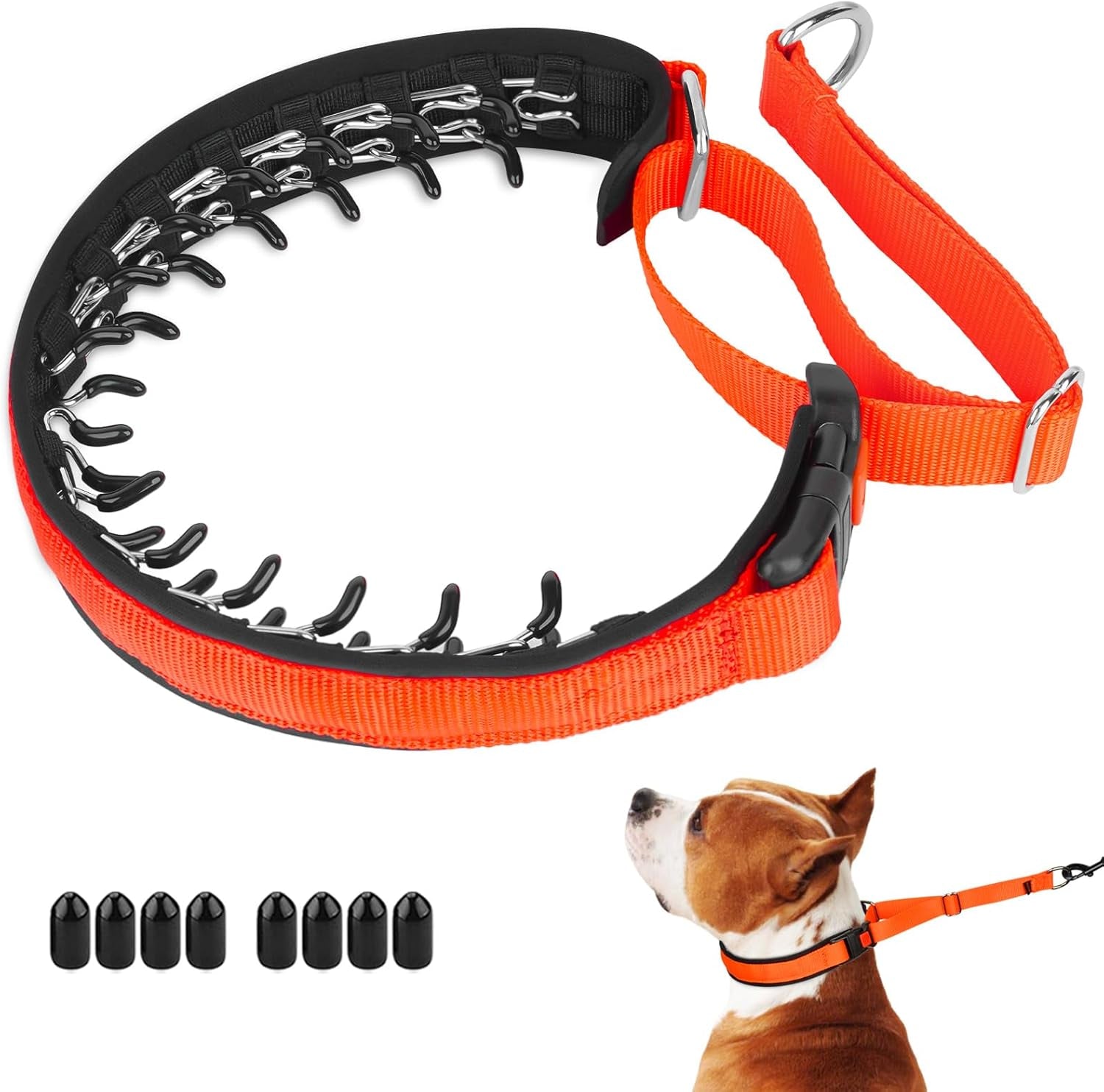 No Pull Dog Collar, Patented Martingale Collar for Small Medium Large Dogs with Buckle and Heavy Duty Nylon for Walking Training Hunting, Safe and Easy to Use(M, Green)
