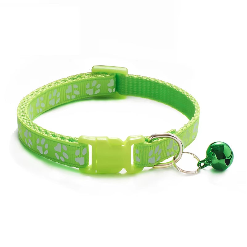 Hot Pet Cat Bell Collar Dog Print Cat Collar Multi-Color Optional Necklace Ring Cat Rope Collar Pet Supplies