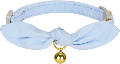 Cotton Breakaway Cat Collar with Bow Tie and Bell, Adjustable Cute Soft Corduroy Kitten Collars for Girl Cats