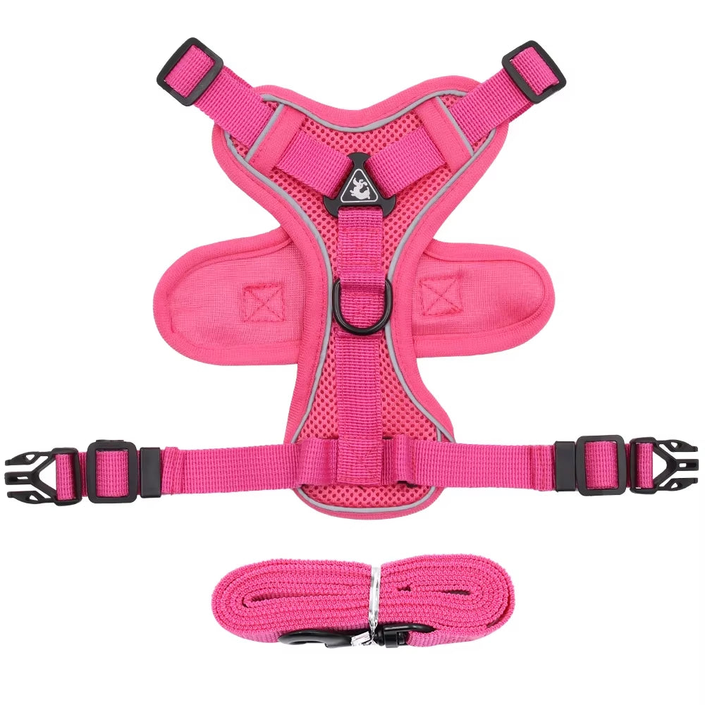 Cat Harness and Leash Set Escape Proof, Breathable Reflective Adjustable Kitten Chest Strap Pet Supplies for Outdoor Walking