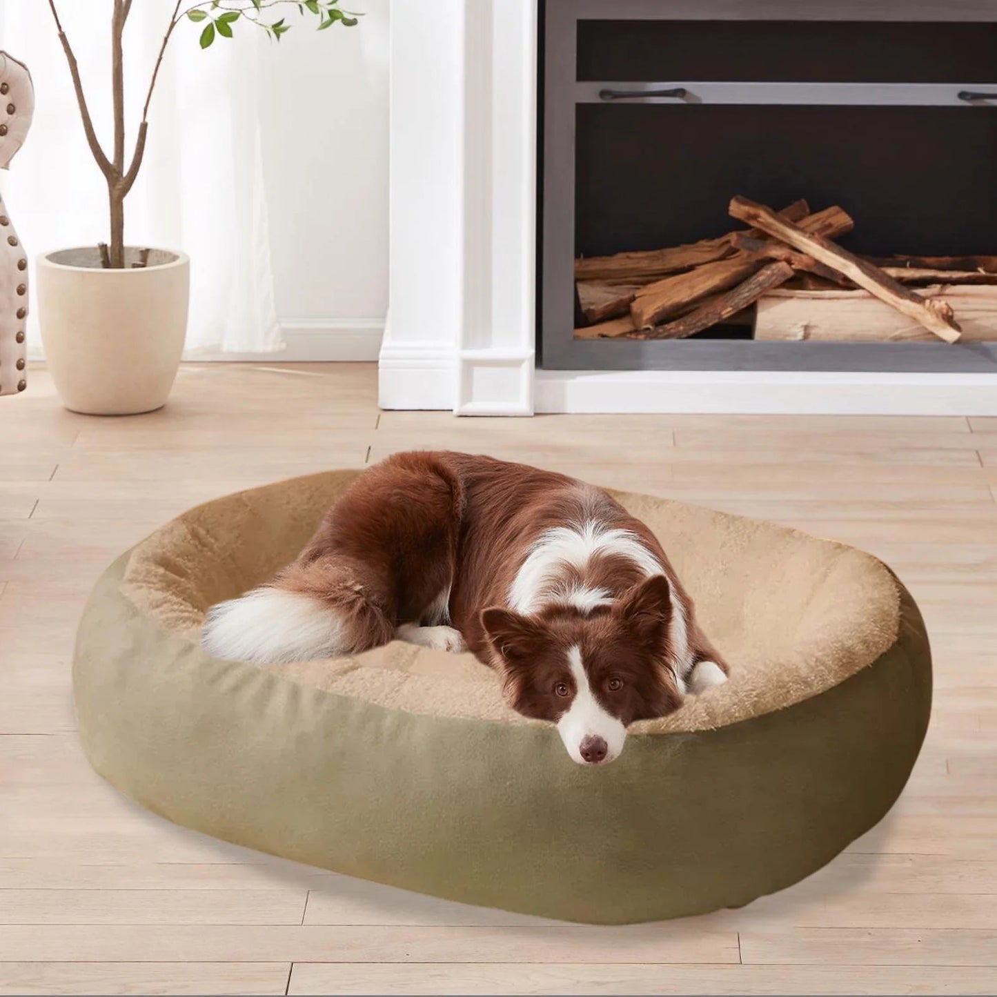 Winter Long Plush Pet Cat Oval Dog Beds Mat for Pet Cats, Cat Bed for Winter Warmth, Portable Washable Pet Bed Nest Cat Sleep Bag Nest Kennel, All-Season Suitable Pet