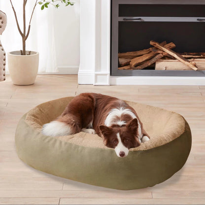 Winter Long Plush Pet Cat Oval Dog Beds Mat for Pet Cats, Cat Bed for Winter Warmth, Portable Washable Pet Bed Nest Cat Sleep Bag Nest Kennel, All-Season Suitable Pet