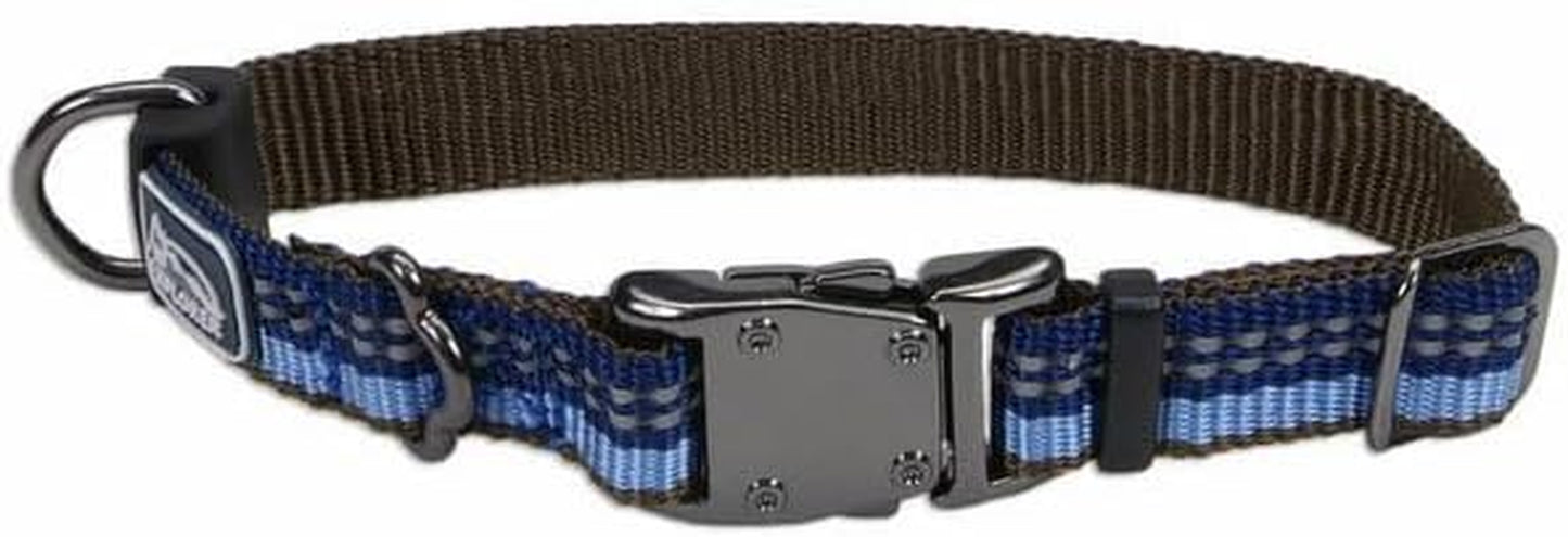 Pet K9 Explorer Reflective Adjustable Dog Collar - Comfortable Collar for the Outdoors - Durable, Lightweight Accessory with Side-Release Buckle - Berry, 5/8" X 8-12"